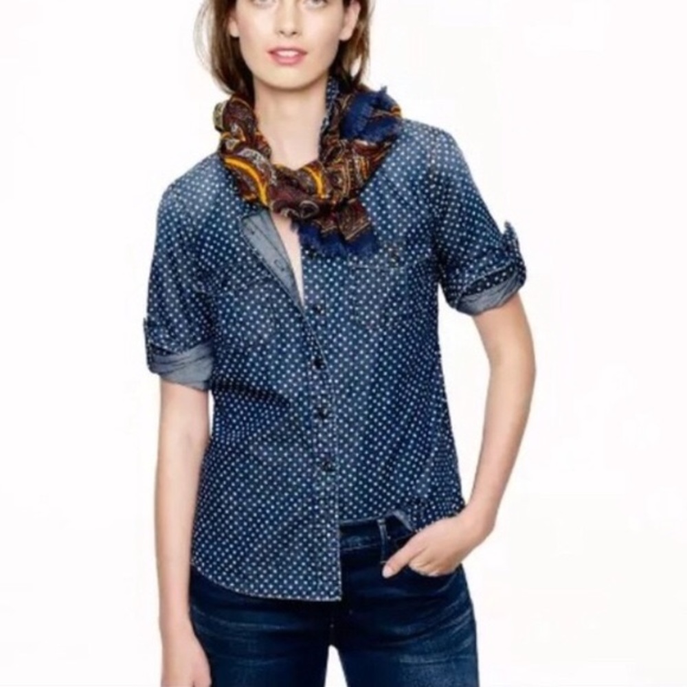 J. Crew Keeper Chambray Shirt in Star Dot Top